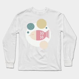 Cartoonish fish in pastel hues Long Sleeve T-Shirt